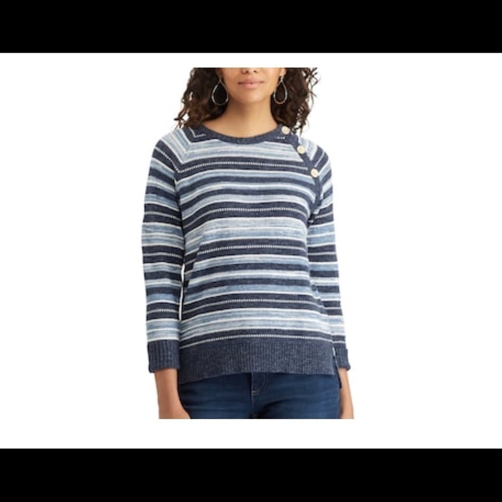 Women's chaps button shoulder‎ sweater NWT